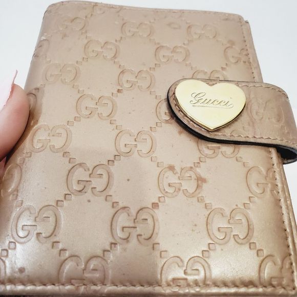 Gucci Authentic Guccissima embossed leather  Rose metallic agenda *chk video* - Picture 3 of 17